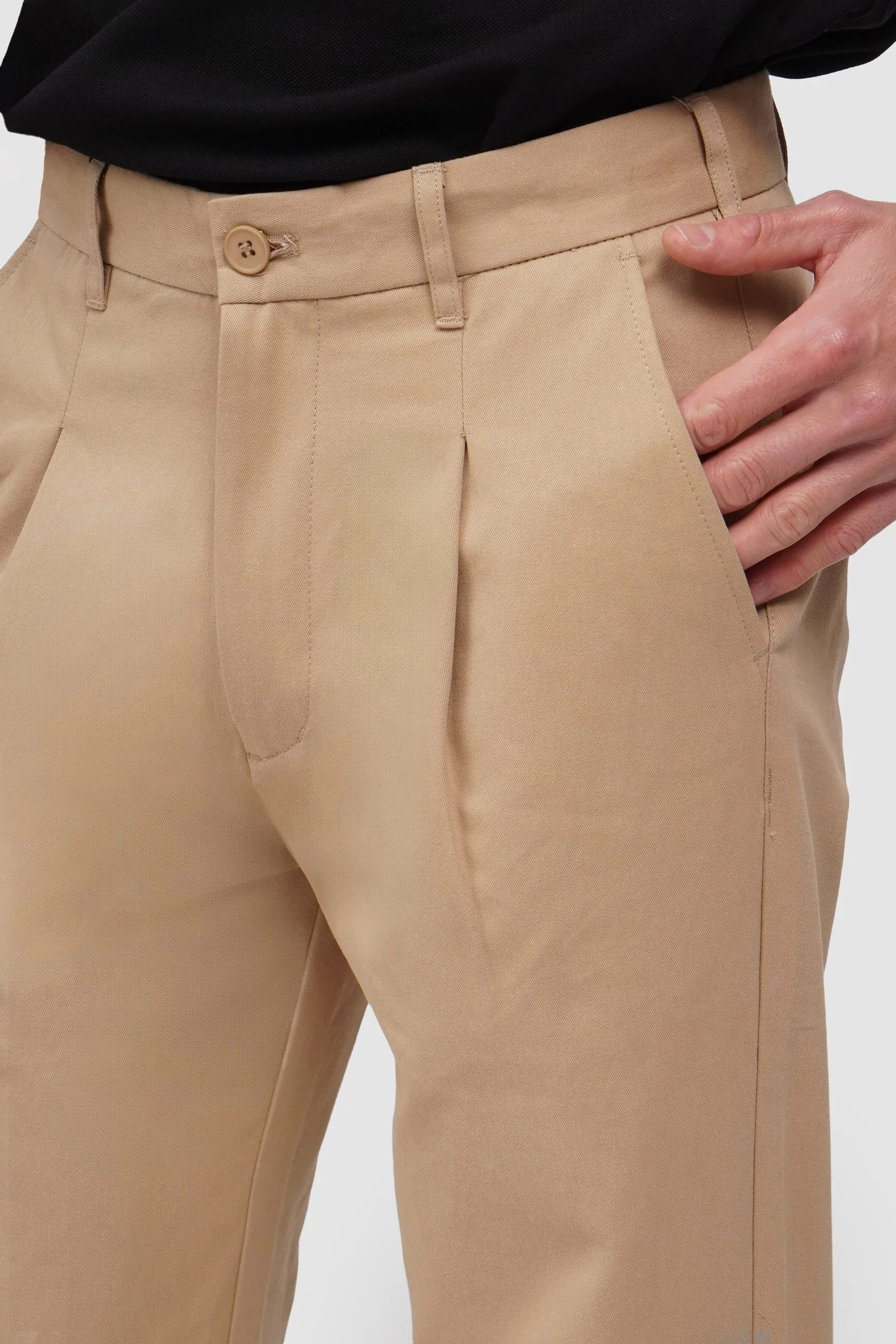 Straight Fit Chinos with Pleats