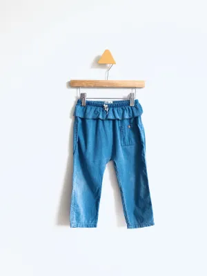 Twill Pants Ruffle Waist  // 24M