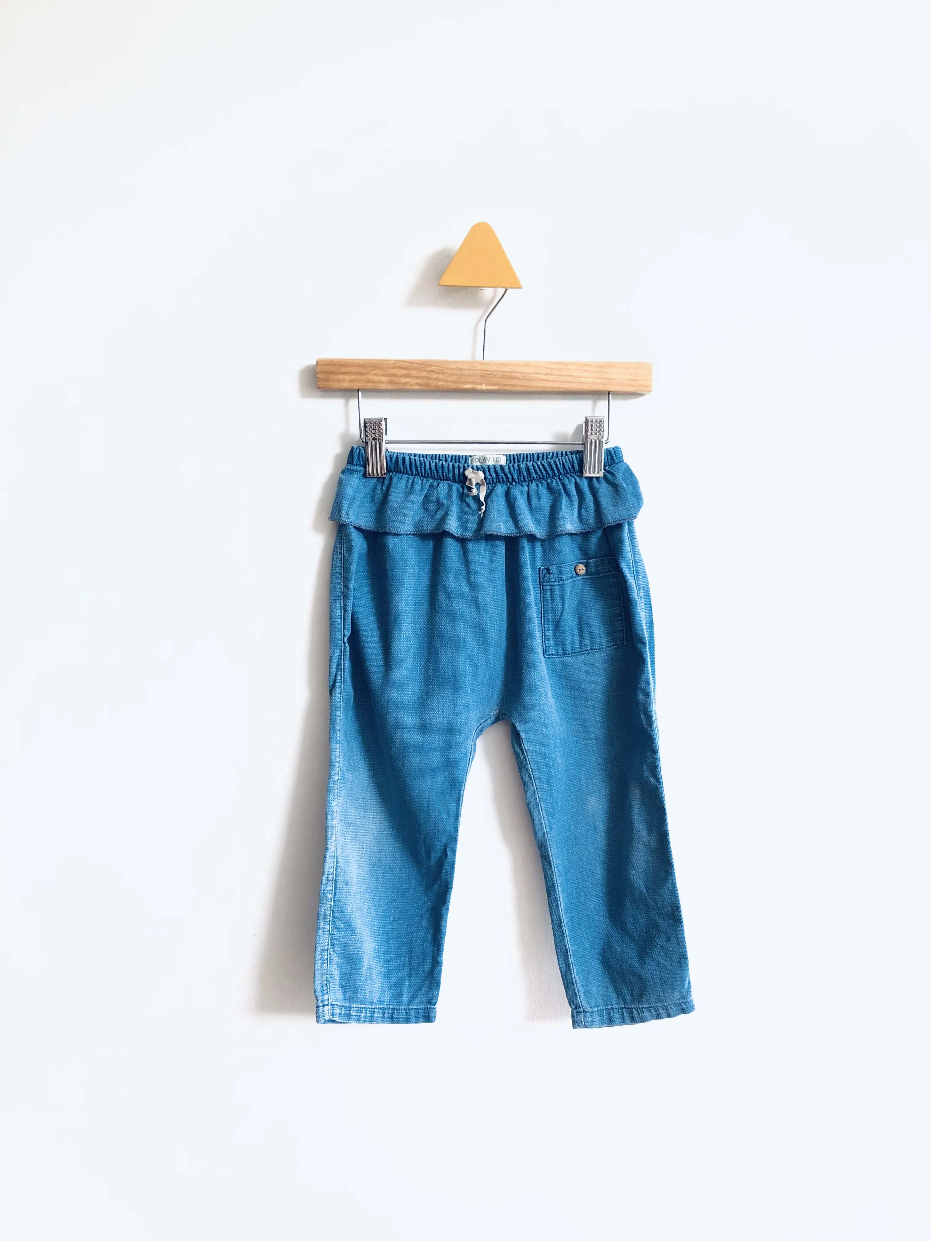Twill Pants Ruffle Waist  // 24M