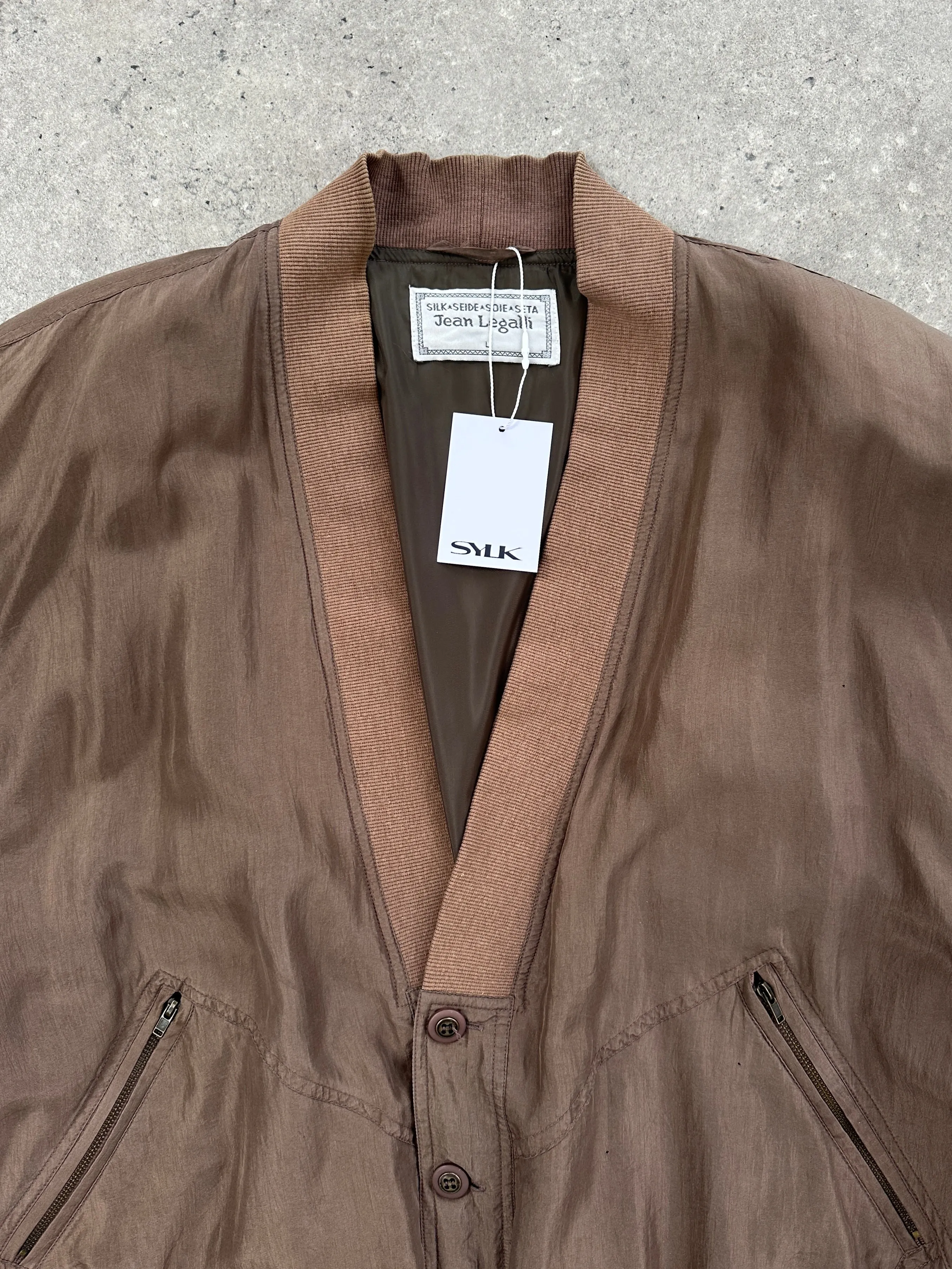 Vintage Pure Silk Bomber Jacket - XL