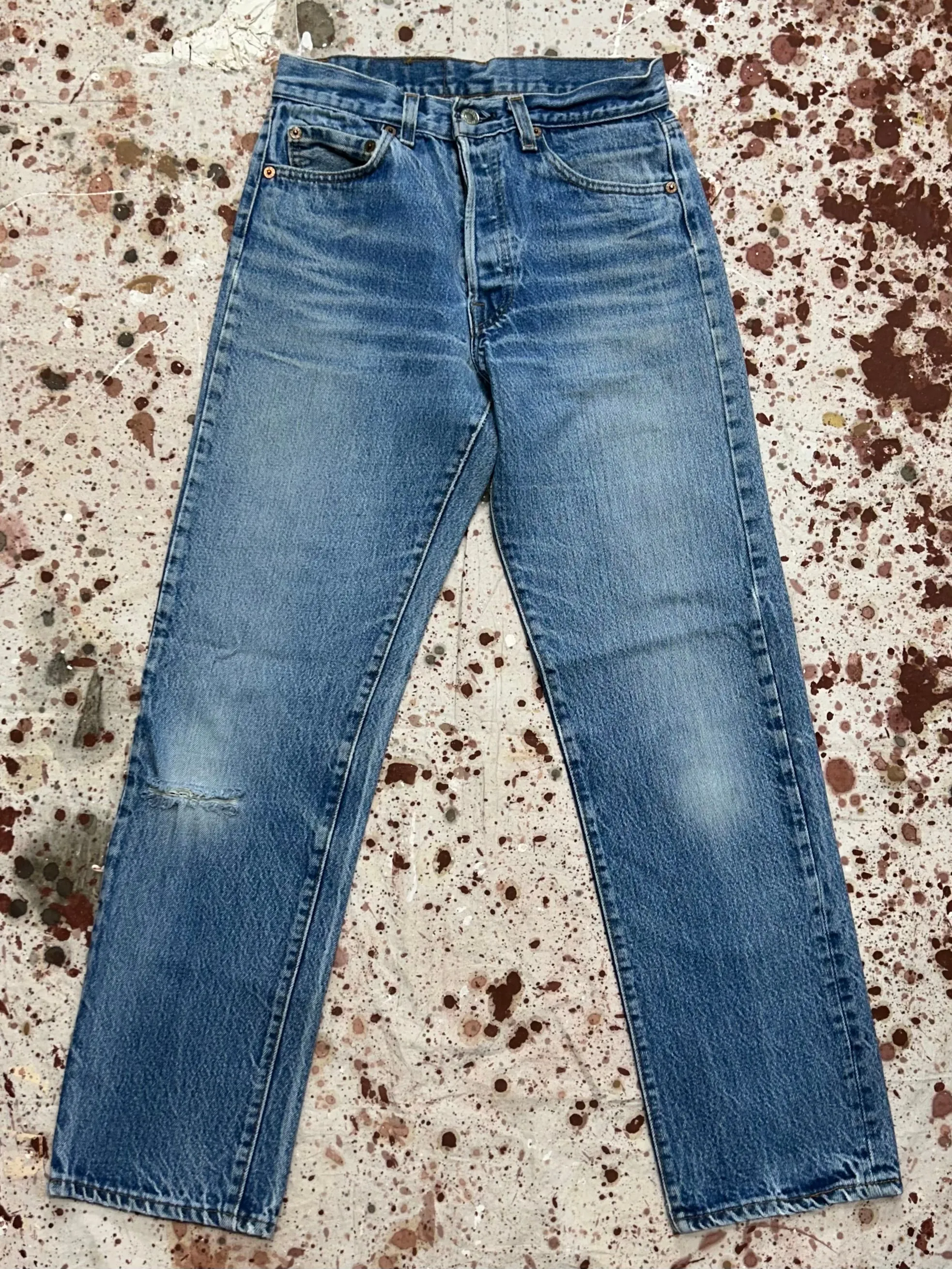 Vintage USA Levi's 80's Black Bar Tac Pockets Superwash 501 Denim Jeans (JYJ0924-308)
