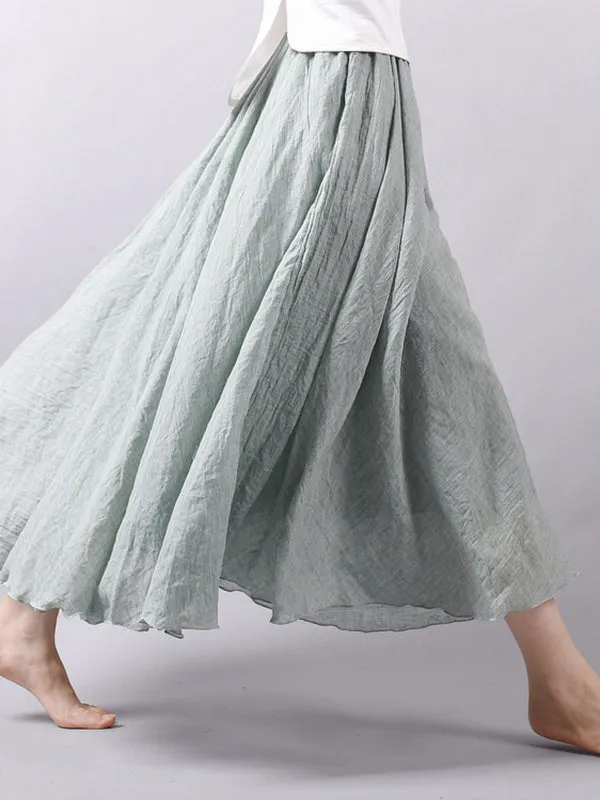 Wenkouban-Christmas Thanksgiving Casual A-Line Elastic Waist Solid Color Skirts