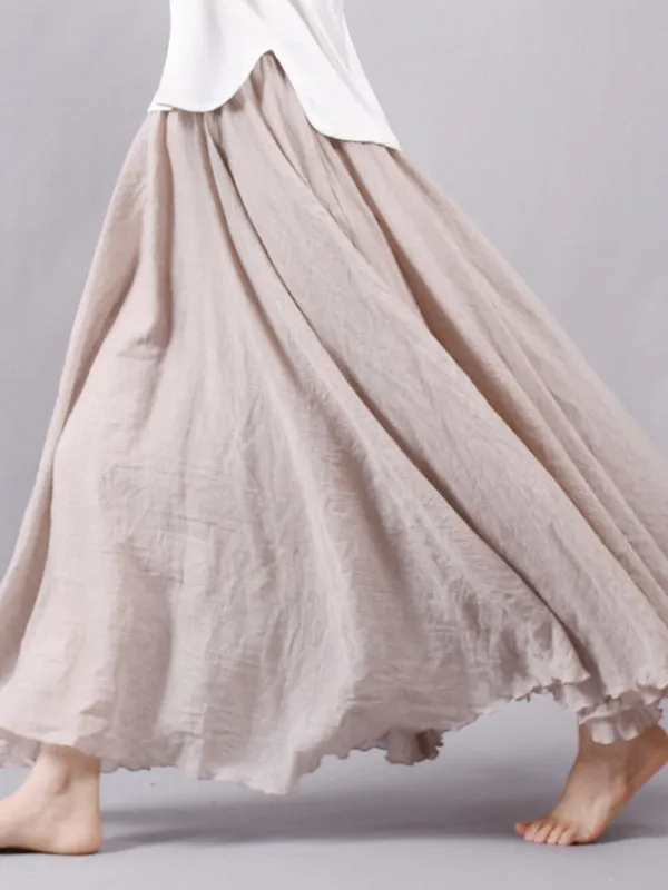 Wenkouban-Christmas Thanksgiving Casual A-Line Elastic Waist Solid Color Skirts