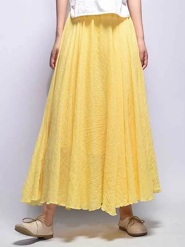 Wenkouban-Christmas Thanksgiving Casual A-Line Elastic Waist Solid Color Skirts