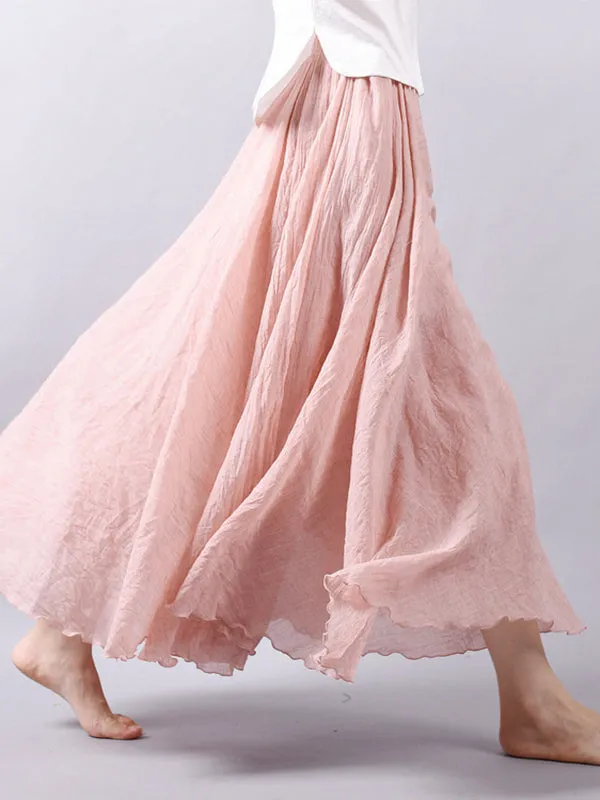 Wenkouban-Christmas Thanksgiving Casual A-Line Elastic Waist Solid Color Skirts