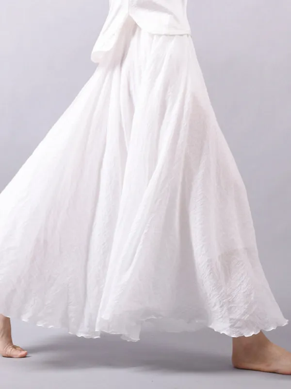 Wenkouban-Christmas Thanksgiving Casual A-Line Elastic Waist Solid Color Skirts