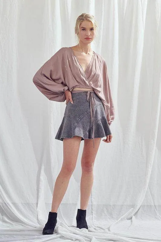 Womens Charcoal or Taupe A-Line Skirts