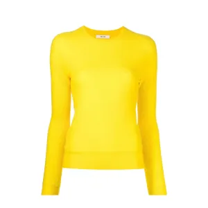 Yellow Wool Crew Neck Sweater