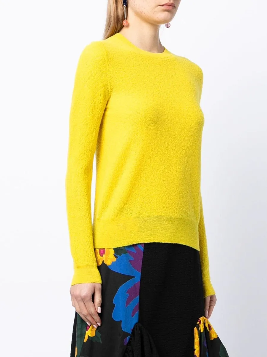 Yellow Wool Crew Neck Sweater