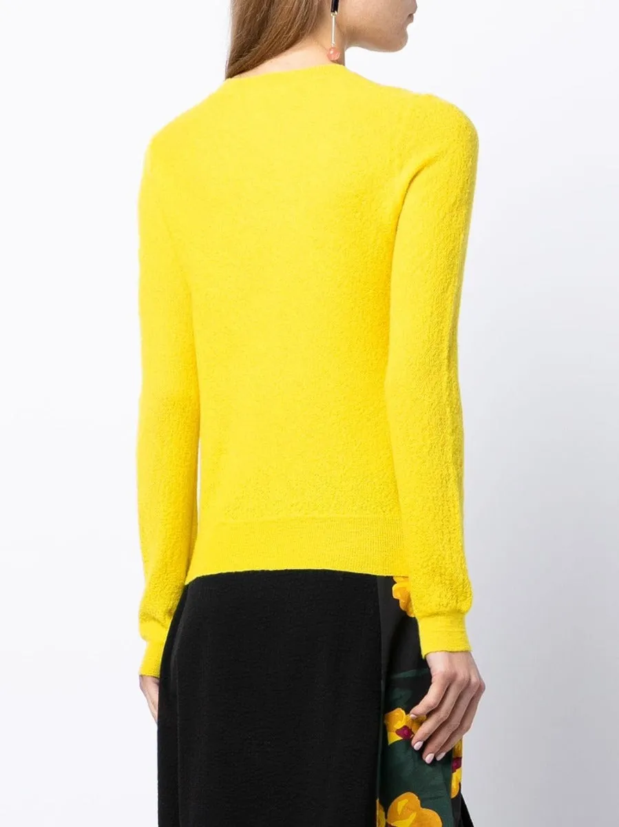 Yellow Wool Crew Neck Sweater