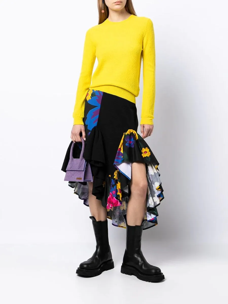 Yellow Wool Crew Neck Sweater